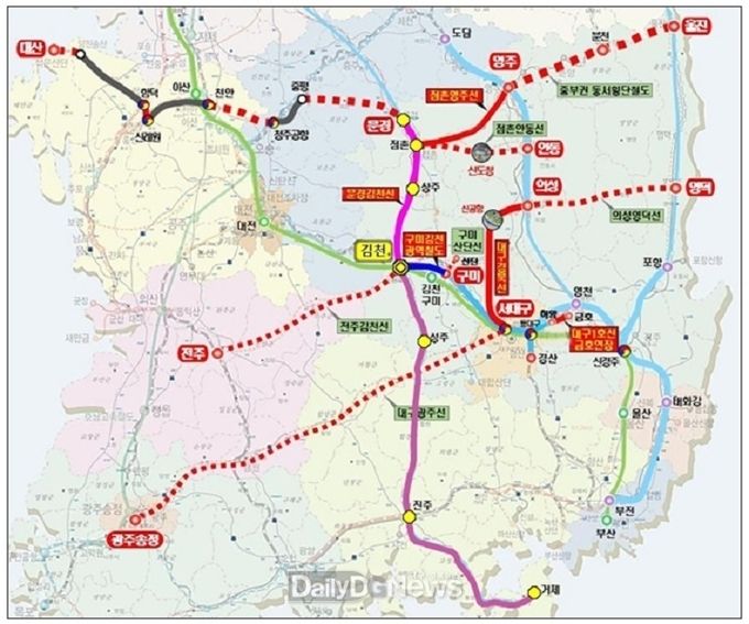 김천시, 대구~김천 광역권 철도 연장 조기 착수 추진 박차